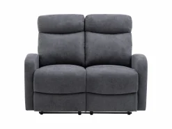 Vente-unique Sofá de 3+2 plazas relax de tela estilo contemporáneo EVELYN Gris Clearance