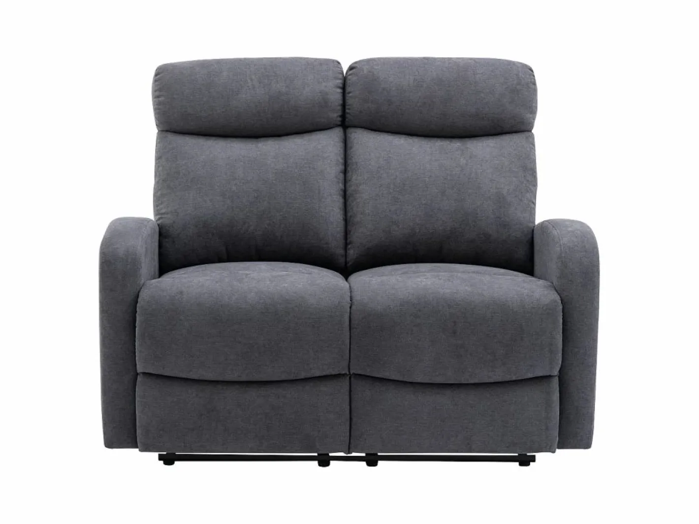 Vente-unique Sofá de 3+2 plazas relax de tela estilo contemporáneo EVELYN Gris Clearance