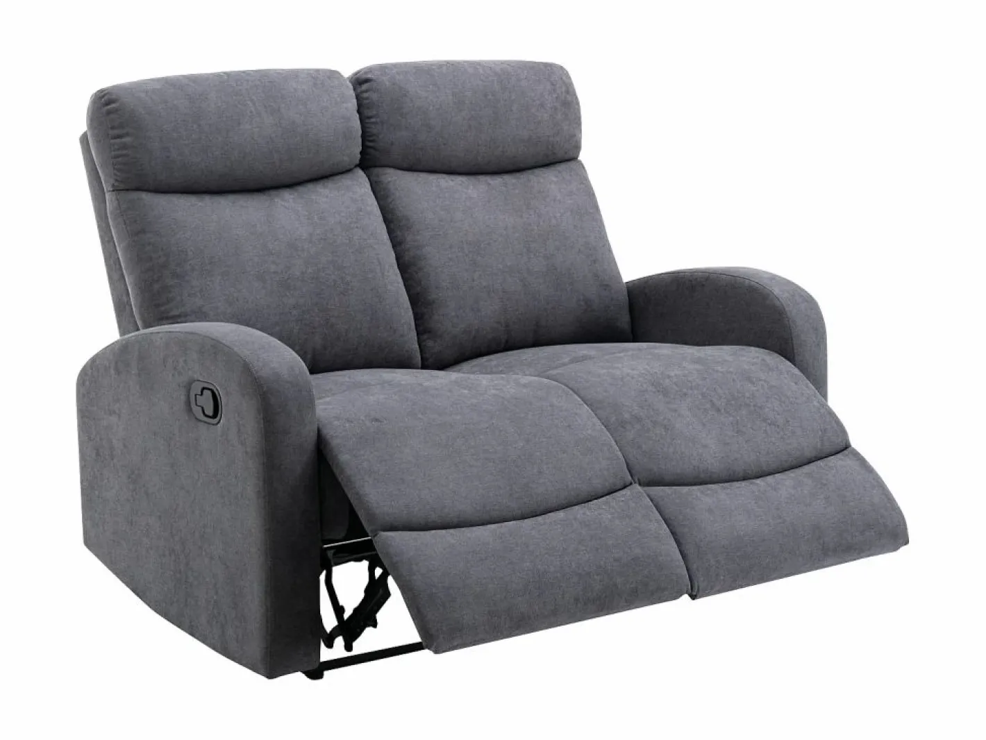 Vente-unique Sofá de 3+2 plazas relax de tela estilo contemporáneo EVELYN Gris Clearance