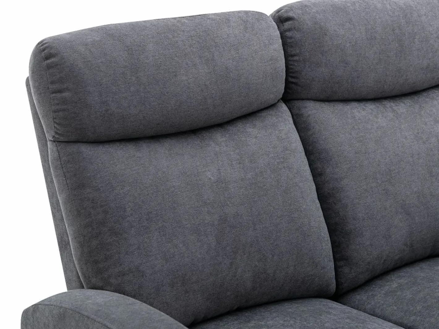 Vente-unique Sofá de 3+2 plazas relax de tela estilo contemporáneo EVELYN Gris Clearance