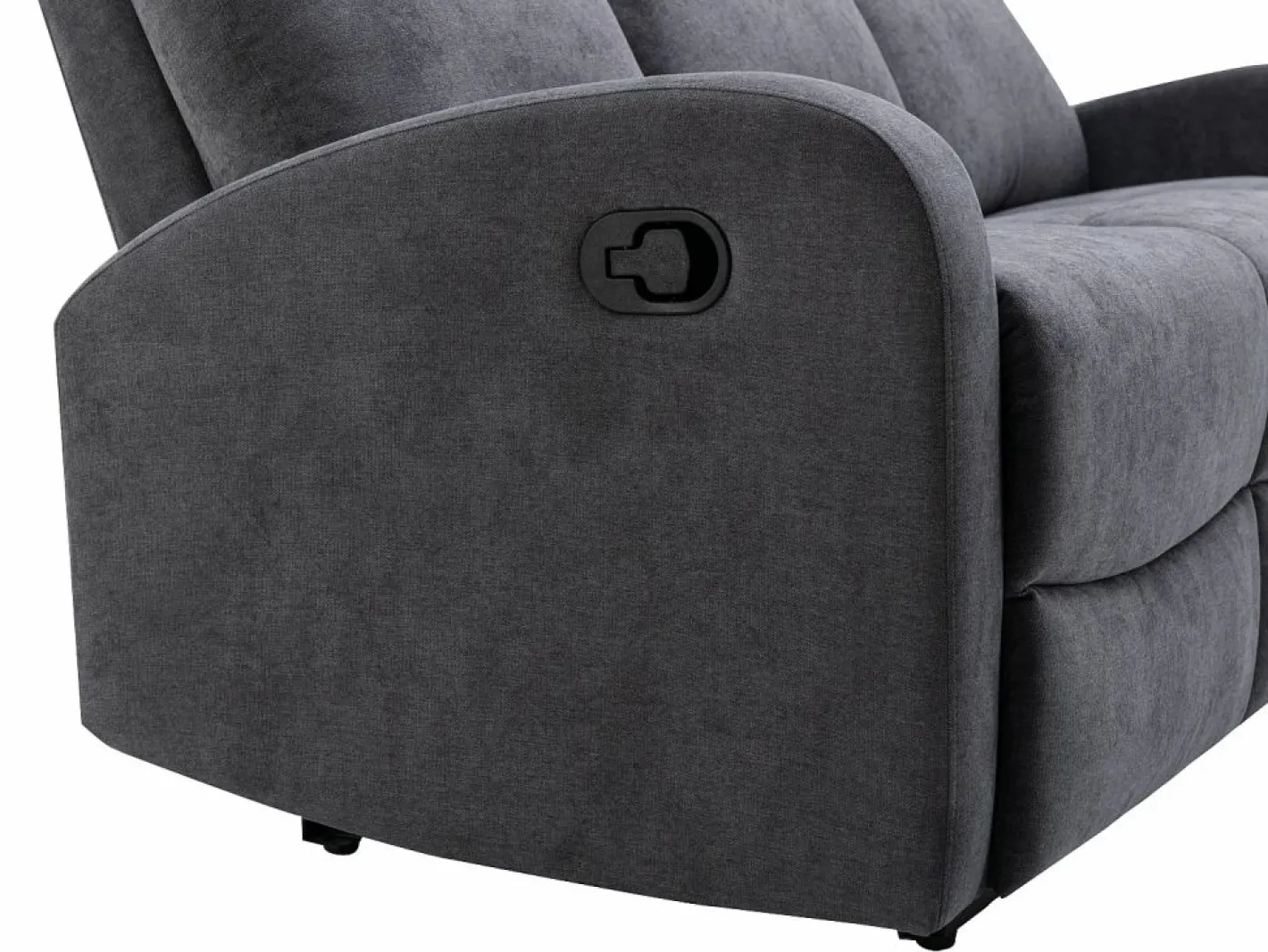 Vente-unique Sofá de 3+2 plazas relax de tela estilo contemporáneo EVELYN Gris Clearance