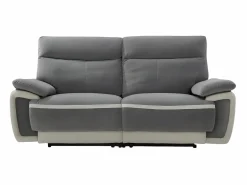 Sofá de 3 plazas relax eléctrico de terciopelo con bandas color crudo METTI^Vente-unique Sale