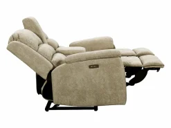 Vente-unique Sofá Relax|Sofá de 2 plazas relax eléctrico de tela con tableta NEVERS