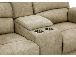 Vente-unique Sofá Relax|Sofá de 2 plazas relax eléctrico de tela con tableta NEVERS