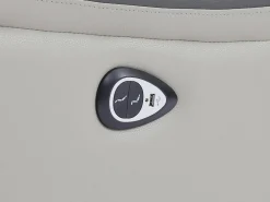 Vente-unique Sofá de 3 plazas relax eléctrico de cuero ADELIO Gris claro
