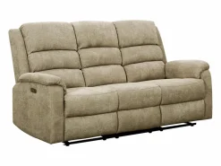 Vente-unique Sofá Relax|Sofá de 3 plazas relax eléctrico de tela con tableta NEVERS