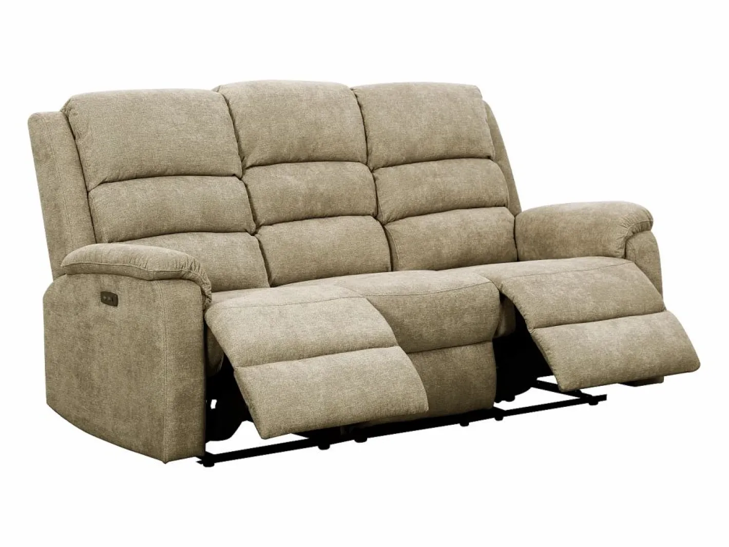 Vente-unique Sofá Relax|Sofá de 3 plazas relax eléctrico de tela con tableta NEVERS