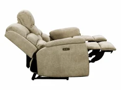 Vente-unique Sofá Relax|Sofá de 3 plazas relax eléctrico de tela con tableta NEVERS