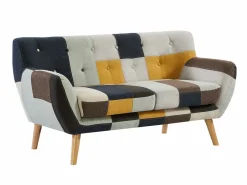 Vente-unique Sofá de 3 plazas, sofá de 2 plazas y sillón en tejido patchwork SERTI II Multicolor Sale