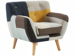 Vente-unique Sofá de 3 plazas, sofá de 2 plazas y sillón en tejido patchwork SERTI II Multicolor Sale