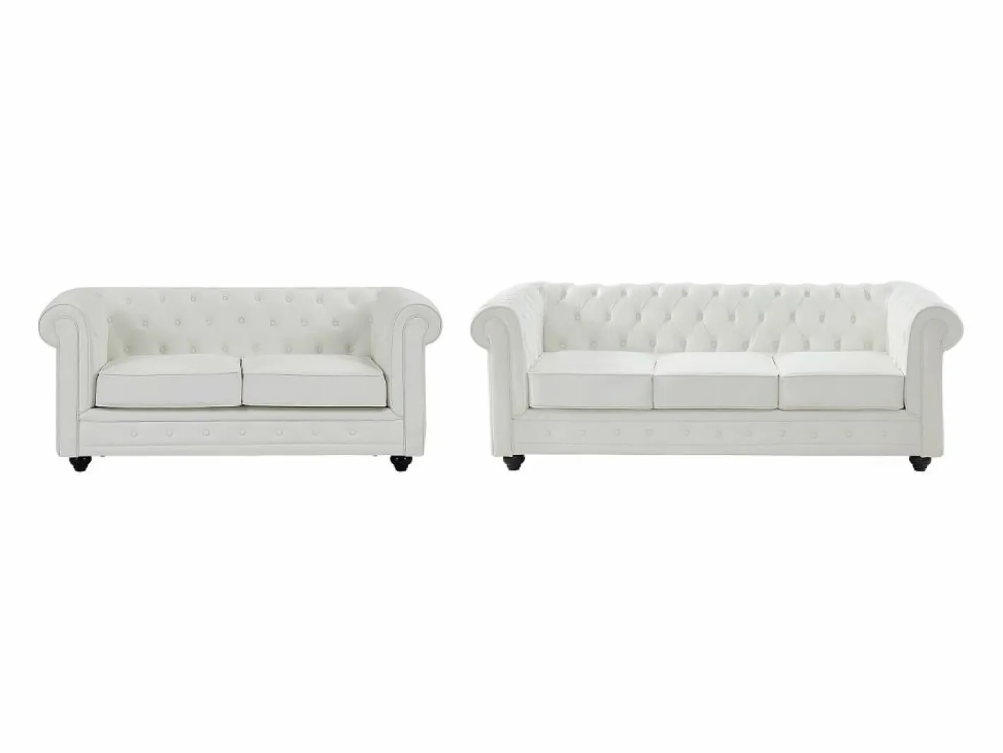 Sofá de 3 plazas y 2 plazas en imitación cuero CHESTERFIELD^Vente-unique New