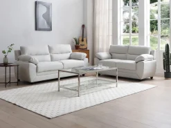 Vente-unique Conjunto Sofás|Sofá de 3 plazas y 2 plazas de tela color MANOA