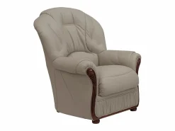 Sofá de 3 plazas y sillón 100% cuero de búfalo color taupe DAPHNE^LINEA SOFA Hot