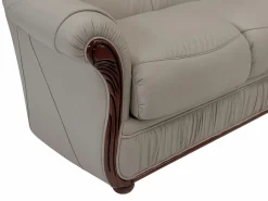 Sofá de 3 plazas y sillón 100% cuero de búfalo color taupe DAPHNE^LINEA SOFA Hot