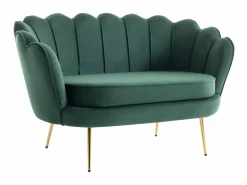 Vente-unique Conjunto Sofá Y Sillón|Sofá de 2 plazas y sillón con forma de concha de terciopelo DANDELION