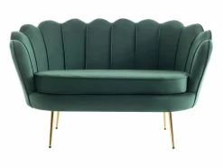 Vente-unique Conjunto Sofá Y Sillón|Sofá de 2 plazas y sillón con forma de concha de terciopelo DANDELION