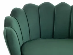 Vente-unique Conjunto Sofá Y Sillón|Sofá de 2 plazas y sillón con forma de concha de terciopelo DANDELION