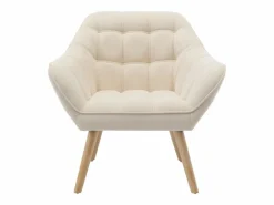 Vente-unique Conjunto Sofá Y Sillón|Sofá de 2 plazas y sillón de tela estilo escandinavo CASERTA