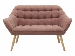 Vente-unique Conjunto Sofá Y Sillón|Sofá de 2 plazas y sillón de tela jaspeada estilo escandinavo CASERTA