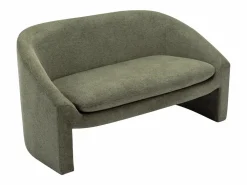 Vente-unique Sofá de 2 plazas y sillón de tela color OSSANA Verde