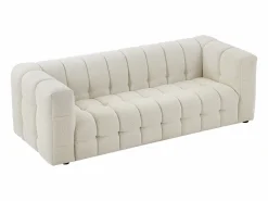 Sofá de 3 plazas y sillón en tela bouclé marfil LERICI de Pascal Morabito^Vente-unique Online
