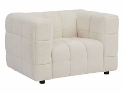 Sofá de 3 plazas y sillón en tela bouclé marfil LERICI de Pascal Morabito^Vente-unique Online