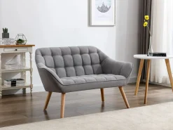 Vente-unique Conjunto Sofá Y Sillón|Sofá de 2 plazas y sillón acolchado estilo escandinavo. Tendencia del momento. Medidas: Ancho 127 / 82 x Prof. 73 x Alt. 77 cm. CASERTA