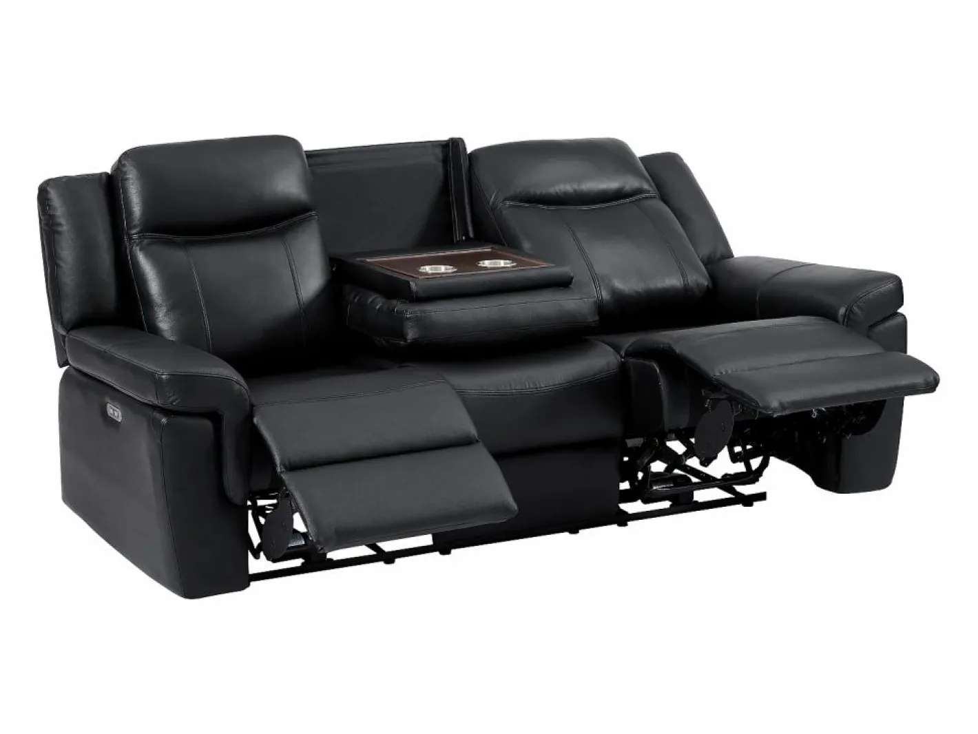 Sofá de 3 plazas y sillón relax eléctrico de piel KENNETH^Vente-unique