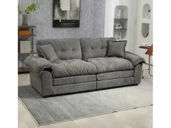 Sofá de 2 plazas y sillones giratorios en tejido chenilla - Con cojines^Hauss Spole Best