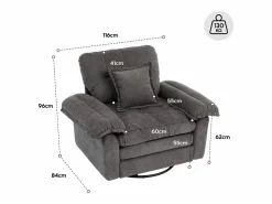 Sofá de 2 plazas y sillones giratorios en tejido chenilla - Con cojines^Hauss Spole Best