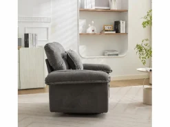 Sofá de 2 plazas y sillones giratorios en tejido chenilla - Con cojines^Hauss Spole Best