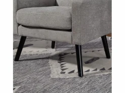Sofá de 2 plazas y sillones en tejido de lino - Juego de 2 con patas de madera^Hauss Spole Best