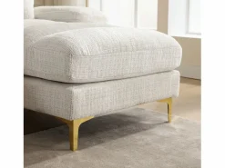 DripeX Sofá de 4 puentes, en tela de oruga, marco de madera sólida, con almohadas, 272x136x88cm, Beige Hot