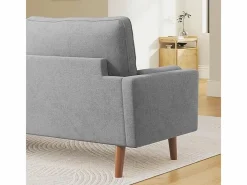 DripeX Sofá Escandinavo|Sofá de 3 salones en tela de lino - escandinavo - con 2 almohadas y reposabrazos - pies de madera sólida - 173x77x84cm