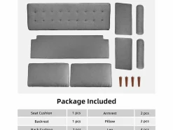DripeX Sofá Escandinavo|Sofá de 3 salones en tela de lino - escandinavo - con 2 almohadas y reposabrazos - pies de madera sólida - 173x77x84cm