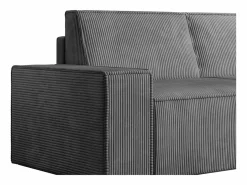 Vente-unique Sofá de 3 y 2 plazas de terciopelo AMELIA Gris antracita Discount