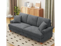 DripeX Sofá - 3 Plazas|Sofá De Tela|Sofá de comodidad de 3 salones, tela de oruga, con reposabrazos, cojines y 2 almohadas, carga máxima 365 kg - 220x76x86 cm