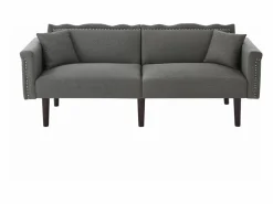 Sofá de dos plazas con función reclinable, respaldo doble regulable independientemente, tapizado en metal, tejido de algodón y lino, color .^ Outlet