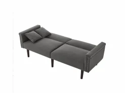 Sofá de dos plazas con función reclinable, respaldo doble regulable independientemente, tapizado en metal, tejido de algodón y lino, color .^ Outlet