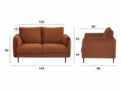 SENHO Sofá Vintage|Sofá de dos plazas de terciopelo YORK - Confort y elegancia para tu salón