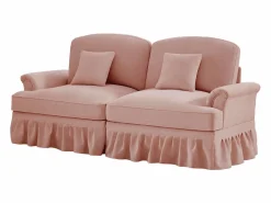 Sofá Modular|Sofá de dos plazas elegante respaldo segmentado cojín móvil chenilla