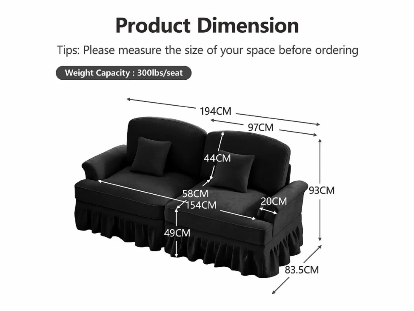 Sofá de dos plazas Módulos flexibles Convertible en sofá cama Puff multifunción Chenilla^ Outlet