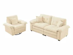 Hauss Spole Conjunto Sofá Y Sillón|Sofá de dos plazas y sillones giratorios en tejido chenilla - Con cojines