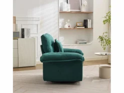 Sofá de dos plazas y sillones giratorios en tejido chenilla - Con cojines^Hauss Spole Online