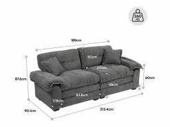 Sofá de dos plazas y sillones giratorios en tejido chenilla - Con cojines^Hauss Spole Discount