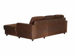 Sofá de esquina 4 plazas Vintage Marrón Contemporáneo - Tela 100% poliéster - Estructura de Pino Macizo - Cómodo y Elegante Marru00f3n New