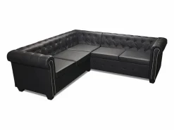 vidaxl Sofás Chesterfield|Sofá de esquina Chesterfield 5 plazas cuero artificial