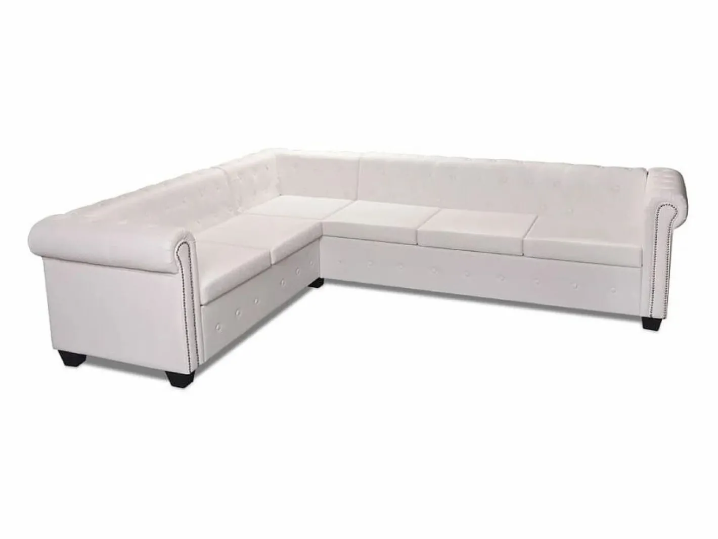 vidaxl Sofás Chesterfield|Sofá De Piel|Sofá de esquina Chesterfield 6 plazas cuero artificial
