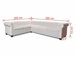 vidaxl Sofás Chesterfield|Sofá De Piel|Sofá de esquina Chesterfield 6 plazas cuero artificial