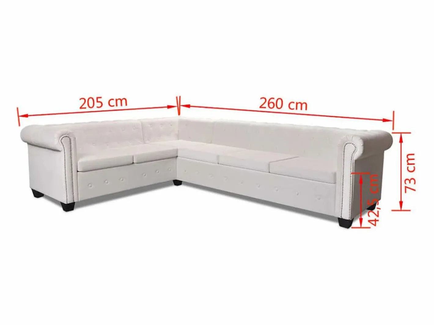 vidaxl Sofás Chesterfield|Sofá De Piel|Sofá de esquina Chesterfield 6 plazas cuero artificial